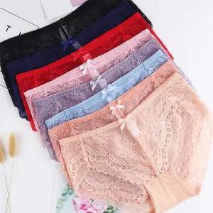 [로즈엘리][단품] 플라워 패턴 리본 시스루 망사팬티 3컬러 2026