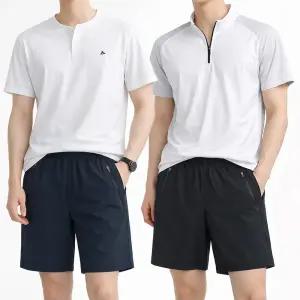 [디바옴므]COOL 아이스 강력 스판 밴딩 4부 반바지 트레이닝 팬츠 남성 남자 쿨론 쿨링