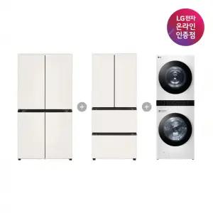 LG 디오스 냉장고 + LG 디오스 김치톡톡 + LG 트롬 워시타워 (T875MEE111 + Z408MEEF23 + W21WAM)