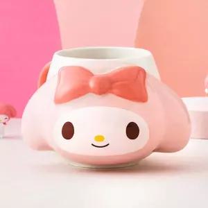 마이멜로디 페이스 입체 머그컵 435ml이유식기 아동 유아 스텐 물컵 양수 빨대