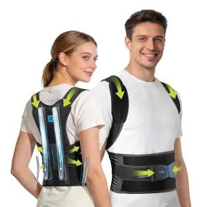 여성과 남성을 위한 라키 자세 교정기 향상된 지지력을 갖춘 업그레이드된 허리 보조기 쿠션이 있는 어깨