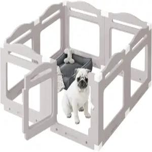 아크릴 개 놀이펜 실내 강아지 고양이 작은 애완동물 50.8인치 L x W 23.6인치 토끼 페럿용 투명 울타리