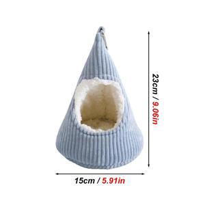 1개 겨울용 호환  걸이형 삼각형  플리스 안감  소동물용 호환 침대 애완동물 앵무새 햄스터 숨는 집