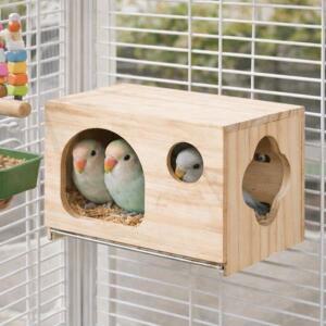 내구성  앵무새 번식 상자  분리형 나무 새집 그물 바닥 넓은 공간 새 해먹 케이지 호환 액세서리