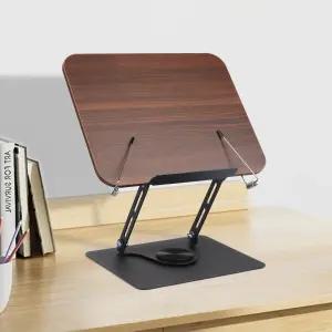 독서용 호나구 책꽂이 360도 회전 베이스 및 페이지 클립이 있는 조절식 악보용 핸즈프리 접이식 데스크톱