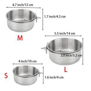 새 스테인레스 스텐 식기 새 먹이 접시 컵 앵무새 물통 클램프 거치대  작은 동물용