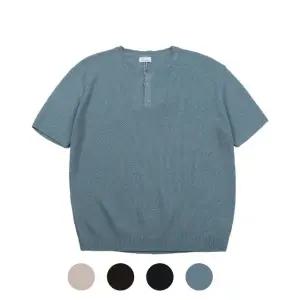 [모로엠] 남성 냉감 니트 헨리넥 반팔티 ROM-TSH-FRAN