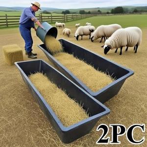 2피스 대용량 직사각형 먹이통 농장 동물 내구성  가축 급수 급식