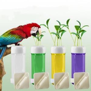 걸이식 앵무새 수경재배 식물 보존기 물 저장 그린스 키우기용 바구니 급수기 플라스틱 채소