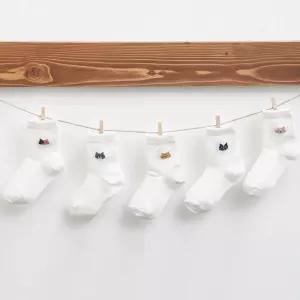 초등생 데일리 흰색 양말 5족 유아동 어린이 등원룩