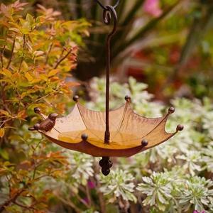 우산 모양 철제 허밍버드 모이통 야외용 호환 걸이식 새 정원용 호환 먹이 그릇