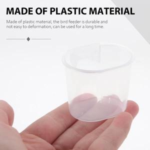 10개 새장 급식기 플라스틱 소형 앵무새 먹이 그릇 간편 세척 걸이식 사료 물통 물 급수기