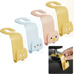 구크푸 패션 카시트 백 오거나이저 4팩 유니버설 헤드레스트 후크 가방 홀더 지갑 및 코트용 자동차 시트