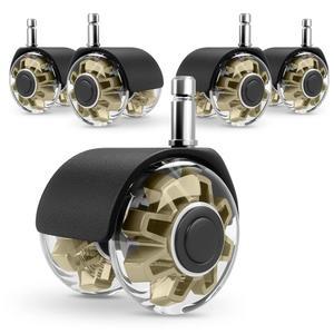 호환 5팩 사무실 의자 바퀴 교체 2인치 폴 M10/M11 헤비 듀티 캐스터 휠 빠르고 조용한 의자 캐스터