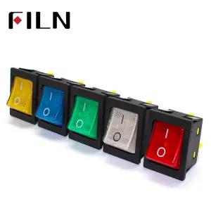 30A 250VAC 헤비 듀티 KCD4 로커 스위치 on off dpst LED 스위치 4 핀 빨간색 녹색 파란색 흰색 노란색