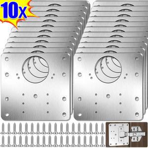 스테인레스 스틸 힌지 수리 가구 서랍 경첩 플레이트 플랫 나사 키트 캐비닛 고정 테이블