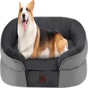 젤 메모리 폼 방수 반려견 소파 양면 볼스터 쿠션이 있는 세탁 가능한 반려동물 침대 탈착식 커버 및