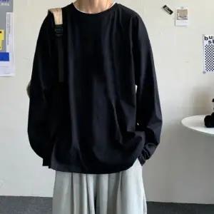 남성 오버핏 맨투맨 무지 레이어드 티셔츠 IS-TS16