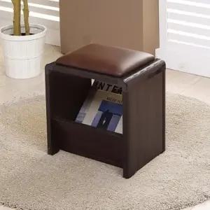 가구산책 웬지 원목 수납형보조의자 화장대 간이스툴 B2459