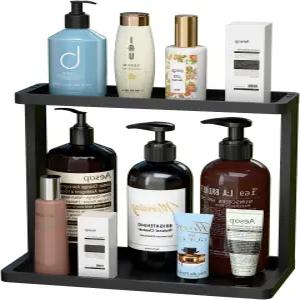 PEKER 대나무 욕실 정리함 조리대 ？ 메이크업 향수 스킨케어를 위한 작은 배니티 보관 선반 화장대 싱크대