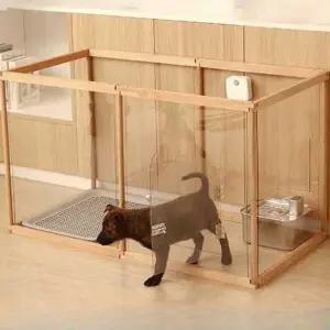 원목 아크릴 강아지 아치형 격리장 고양이 울타리 케이지