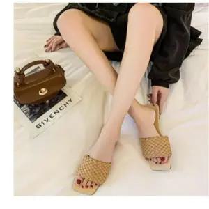 5컬러 패션 트렌디 여름 여성 플랫 편안한신발 조리신발 위빙 슬리퍼 컬러_24923600