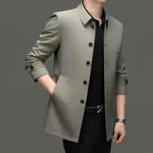 크리링 남성 남친 코트 트렌치 산실크 봄가을 칼라 상의 캐주얼 하프 KKE3