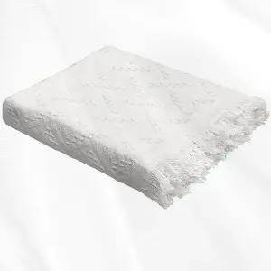 카우즈빈 102 x 71인치 초대형 야외 화이트 피크닉 담요 보헤미아 오버사이즈 비치 프린지 머신 세척 가능