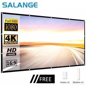 Salange 빔스크린 프로젝션 휴대용 100 인치 16:9, 야외 영화 여행 홈 시어터
