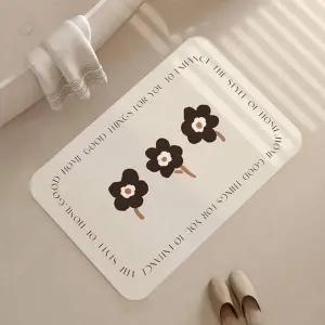 [에이치플러스몰]TBZ 플라워 구조토 화장실발매트 주방발판 블랙