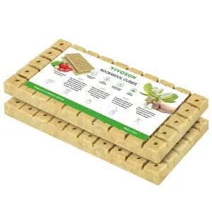 비보순 1인치 암면 큐브 100개의 플러그가 수경 재배 절단 복제 식물 번식 씨앗 깜짝 놀랄 만한