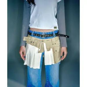 매장정품 VACANT ARCHIVE ARRON LAYERED SKIRT BELT BEIGE