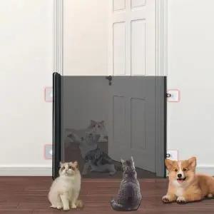 애완 동물 슬라이드 안전문 강아지 고양이 출입문 장비 펫도어 방묘문 고양이방 강아지문