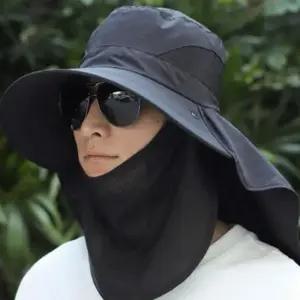 등산 탈부착 햇빛 모자 가리개 마스크 여름 사파리