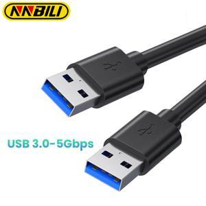 NNBILI USB 3.0 케이블 숏  A 남성-남성 코드 노트북 냉각 팬 카메라 허브 스위치 이중 남성