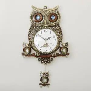 [하프클럽/셀러허브]데일리데코 트헤즈 부엉이 추 벽시계