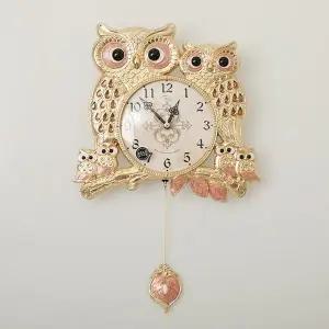 [하프클럽/셀러허브]데일리데코 이오트 부엉이 추 벽시계