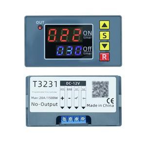 디지털 시간 지연 릴레이 모듈 DC 12V AC 110 220V 사이클 타이머 레드 블루 듀얼 LED 디스플레이 자동 자