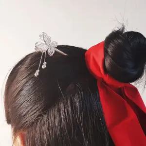 악세사리 올림머리 실버 순은 은비녀 전통 한복 나비