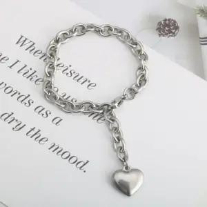 써지컬스틸 하트참체인 남녀공용 팔찌 체인팔찌 써지컬스틸 팔찌체인 남자팔찌