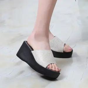 통굽 미용실슈즈 가보시힐 데일리 웨지힐 여름신발 뮬슬리퍼 여성여름신발 여성블로퍼