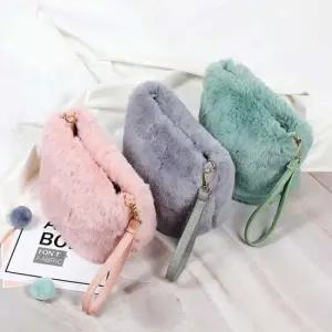 여성 핸드백 뽀송한 인조 에코퍼 미니 숄더 크로스백