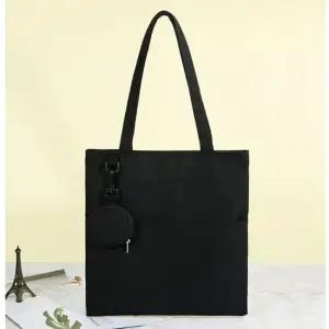 남성 여성 에코백 캔버스 데일리 핸드백 검정 손가방 여성20대가방 여성쇼퍼백