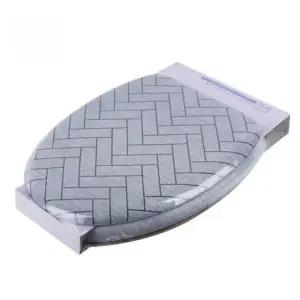 [SBD] 헤링본 쿠션형 그레이 변기커버 O형 대형