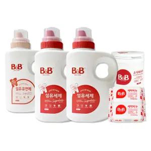 비앤비 섬유세제 용기 1500ml x2개 시그니처향 섬유유연제 베르가못 아기 유아세제 대용량 용기