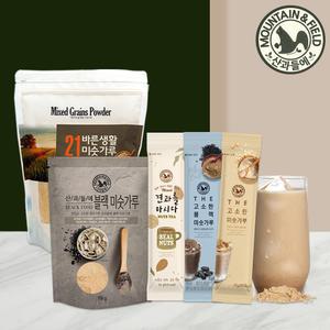 [산과들에] 식사대용 선식 모음 (스틱 미숫가루/견과차/쉐이크/블랙 미숫가루)