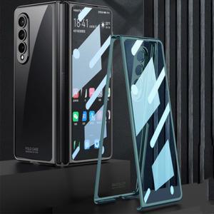 갤럭시 Z폴드 5 4 3 전기도금 프레임 전면 풀커버 클리어 투명 하드 범퍼 지폴드 제트폴드 폴더 케이스