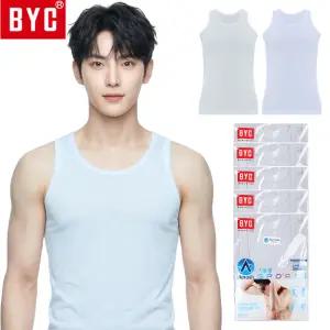 BYC 남성 런닝 5매 에어로쉬 유색 남자 땀 기능성 흡한속건 스포츠 민소매 나시 메리야스 내의 5S_BYA2117