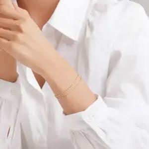 [로이드]1층 동아수성 여리여리 트윙클 두줄 체인 14k 팔찌 (1.0mm) LWB23034G