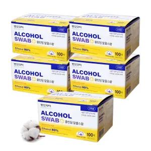 국산 밴드닥터 클린덤 알콜스왑 100매 x 5개